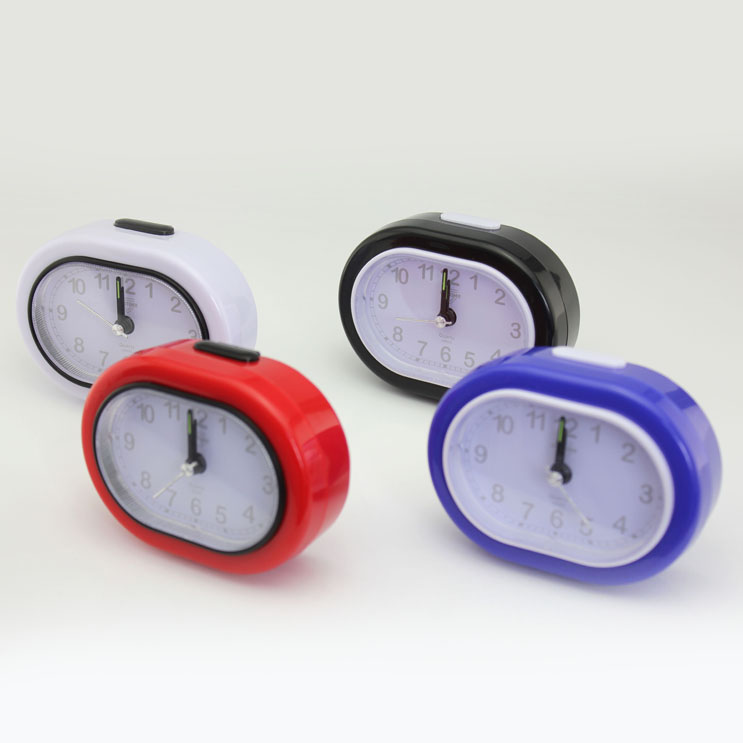 #2117 Quartz Analog Alarm Clock oval ellipse