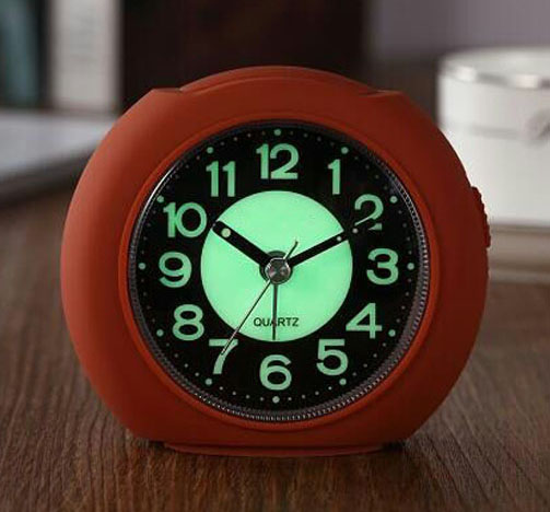 2765 #23765 Silicone special shape alarm clock with luminous dial and hand
