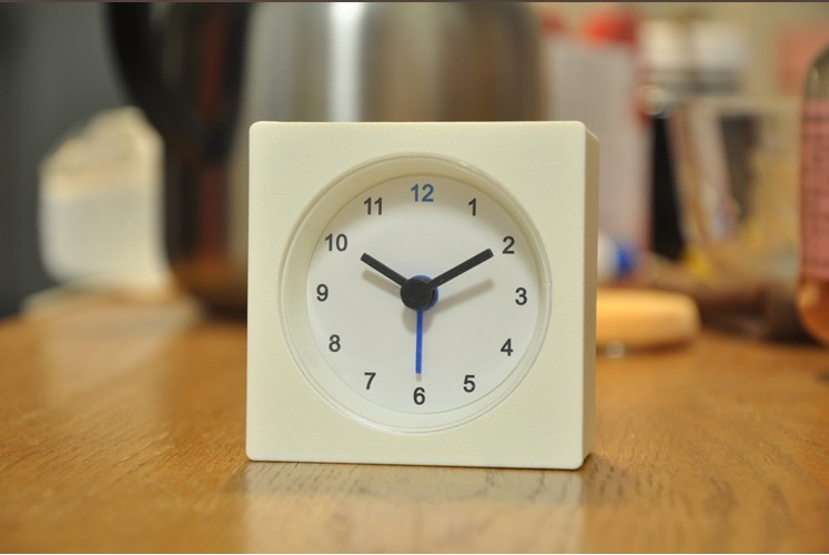 #29346 Square white  table alarm clock