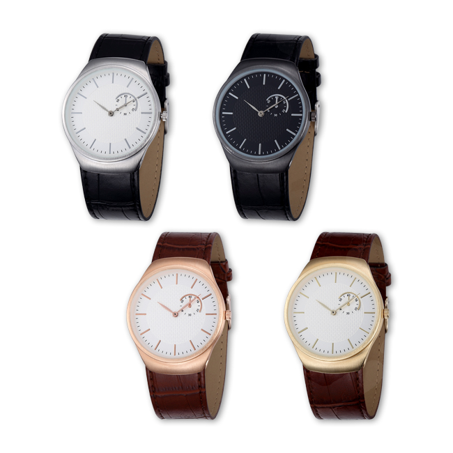 #8006Men's wristwatch quartz analog formal leather watch
