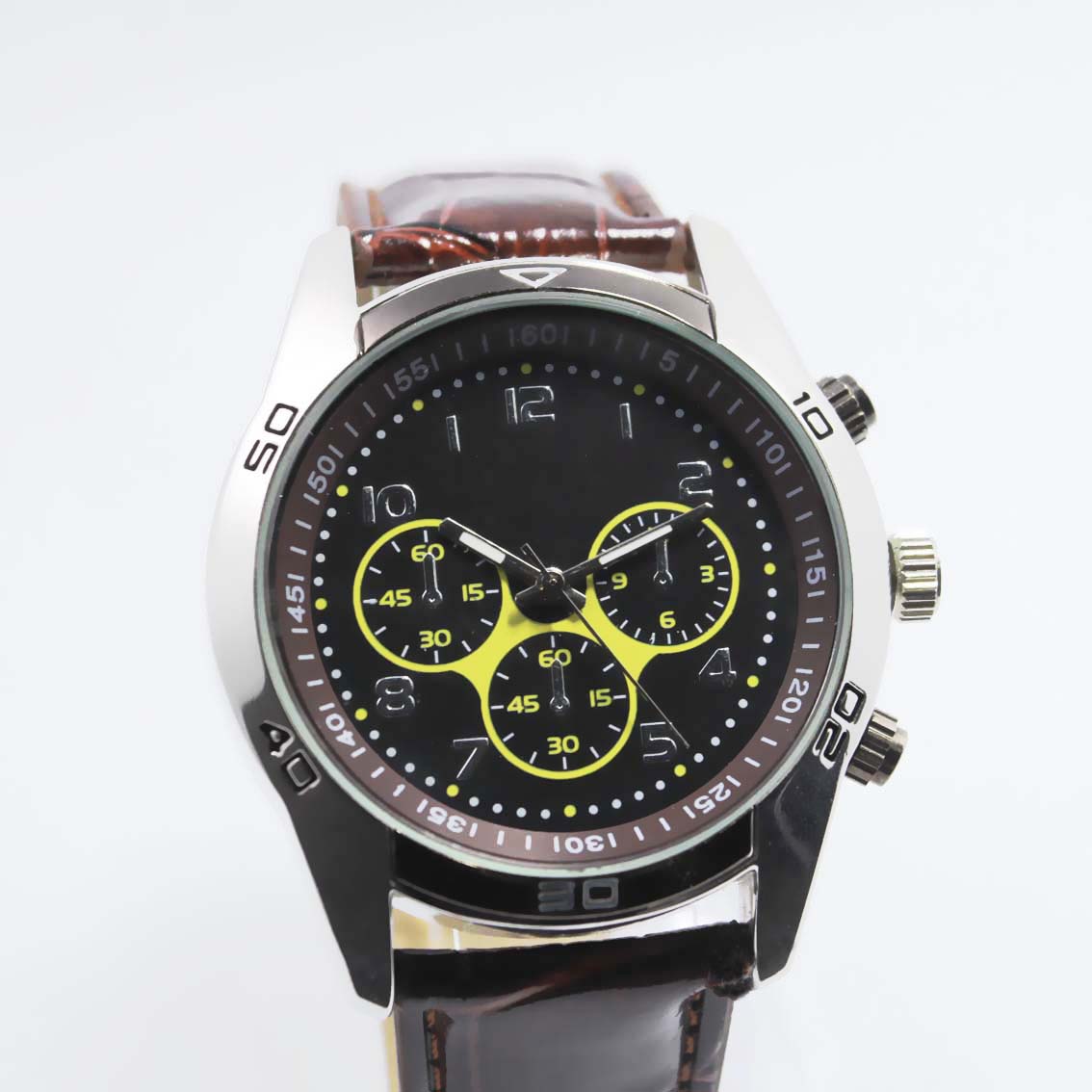 #02004Men's wristwatch quartz analog leather men watch
