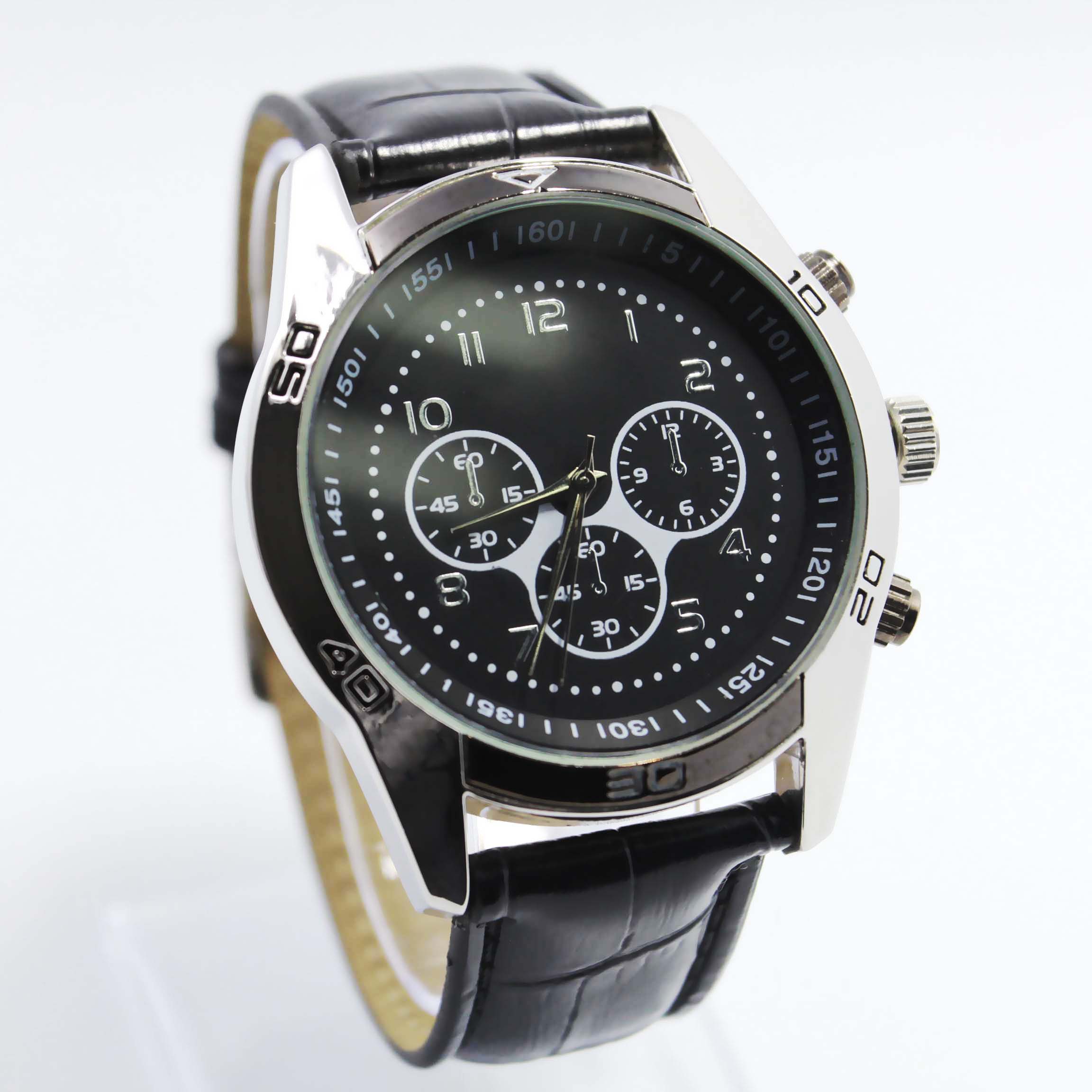 #02005Men's wristwatch quartz analog leather men watch