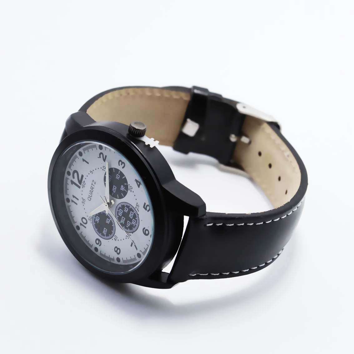 #02006Men's wristwatch quartz analog leather men watch