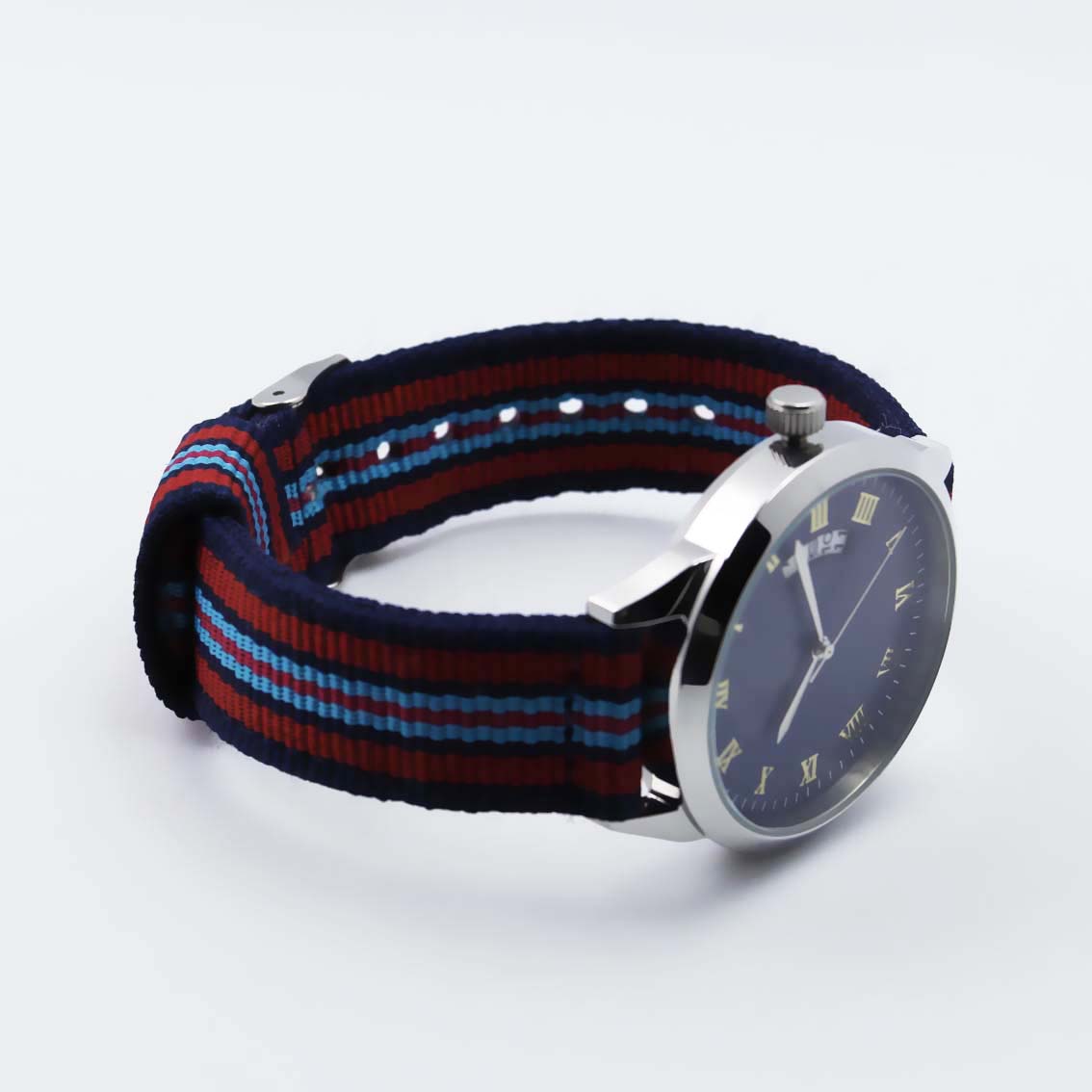 #02013Men's wristwatch quartz analog Nylon strap watch