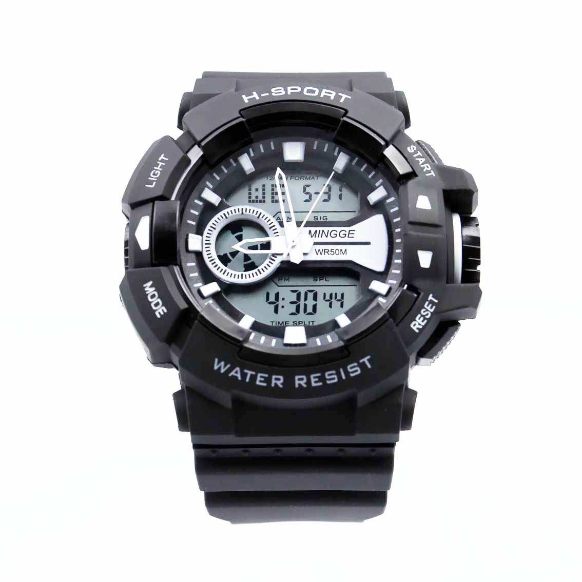 #02057Men's wristwatch quartz analog silicone strap watch