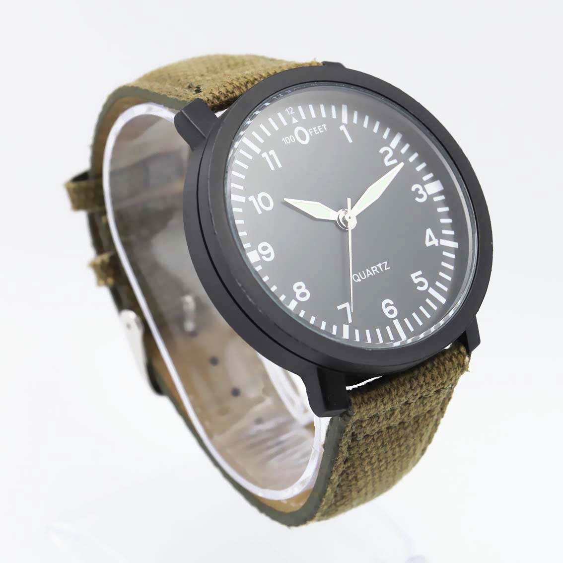#02085Men's wristwatch quartz analog leather strap watch