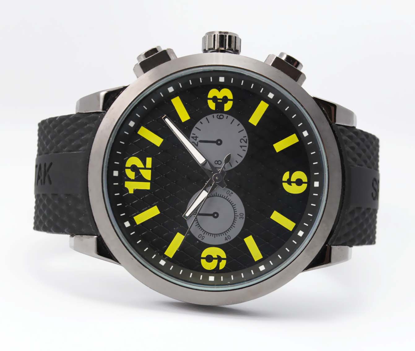 #02105Men's wristwatch quartz analog silicone strap watch