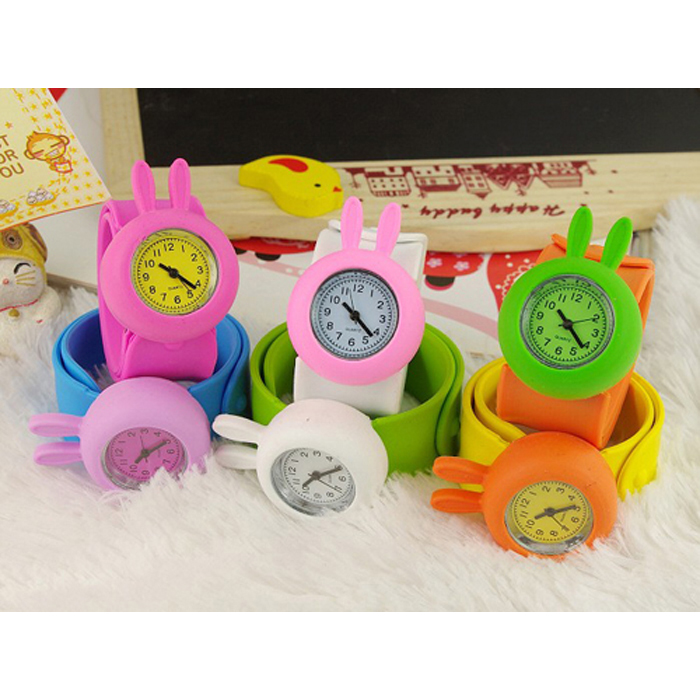 slap watch, slap on watch, silicone snap watch- 7029 little rabbit watch