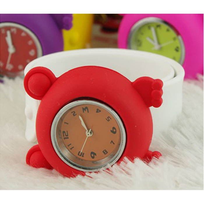 slap watch, slap on watch, silicone snap watch- 7026 little frog watch