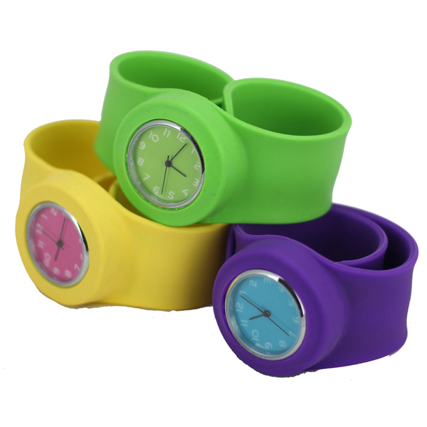 slap watch, slap on watch, silicone snap watch- 6322 big size slap watch