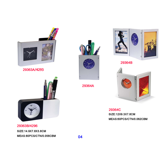 Alarm clock with penholder , photo frame alarm clock 29363,29364,