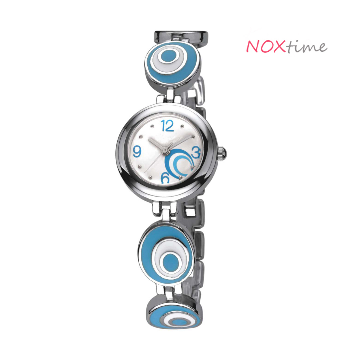 #2435 modern circles bracelet women ladies watch - Blue