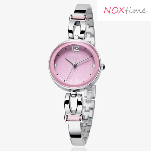 #2466 Round ladies' watch simple and small size  - pink watch