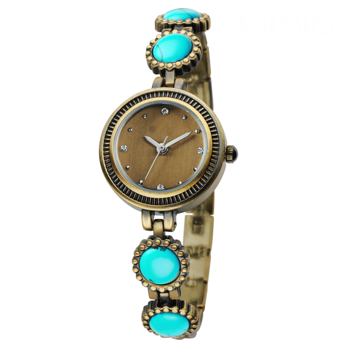 #2486 Voeons Women's Watch retro antique style - Green bead