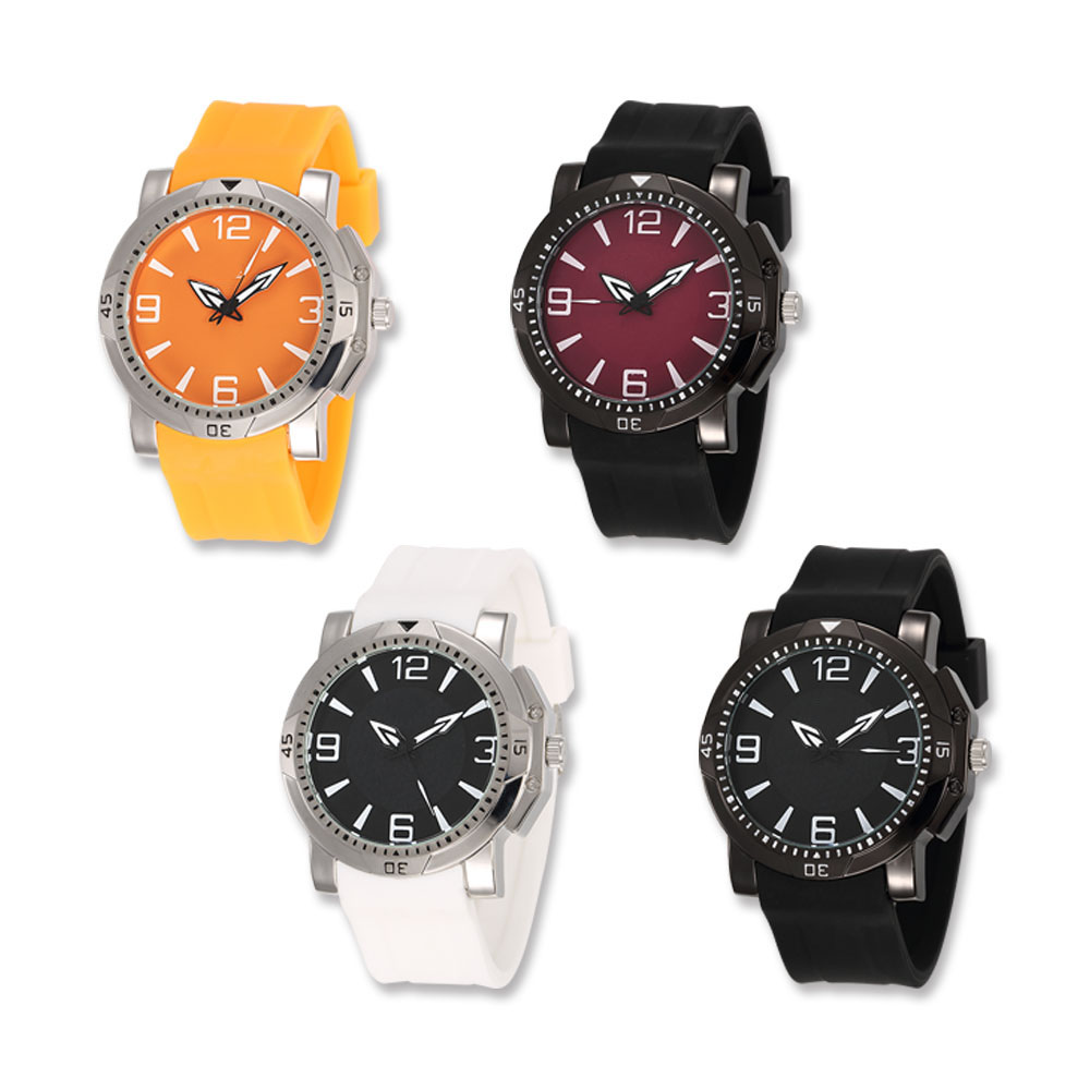 #3605  Silicone band men's sport watch fashion 