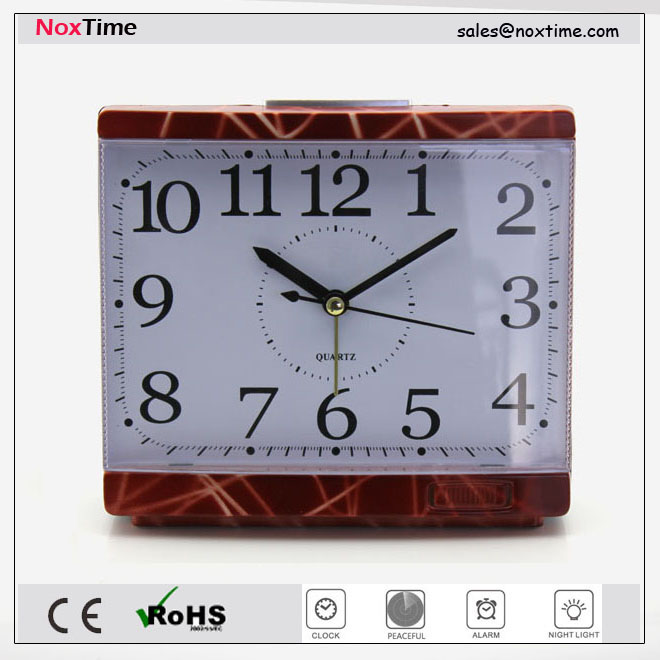 #24903 Wooden finishing alarm clock with light 