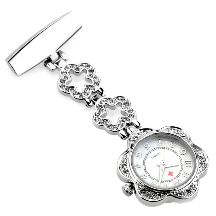 Metal nurse watch - Flower shaped NS5371 In Stock